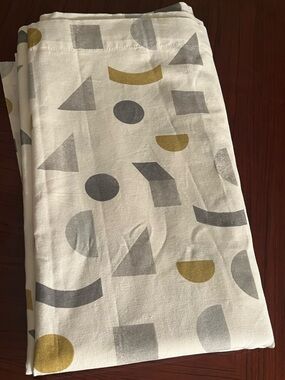 West Elm Cream & Gray 100% Organic cotton shower curtain